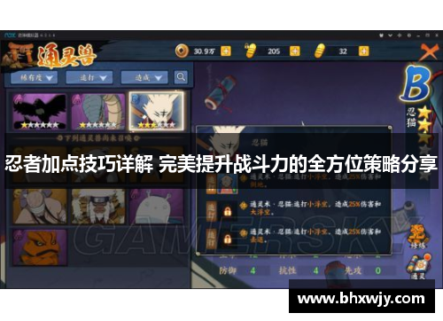 忍者加点技巧详解 完美提升战斗力的全方位策略分享